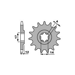 Pignon de sortie de boite PBR type 2223 / 13-14 Dents - Pas 428