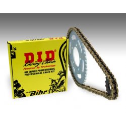 Kit chaine D.I.D HONDA CB550F1 75-76 (Chaine VX3 Super Renforcée - Pas 530 - Couronne Acier)