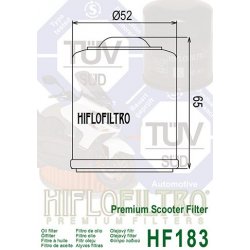 Filtre à huile HIFLOFILTRO HF183 ADIVA - APRILIA - BENELLI - DERBI - GILERA - MALAGUTI - PEUGEOT - PIAGGIO