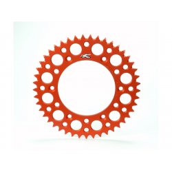 Couronne RENTHAL ALU Anti-Boue type 224 - ORANGE / 46 à 52 Dents - Pas 520