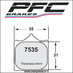 Plaquettes de frein PFC Carbone 7535 - TYPE 13 - COMPETITION