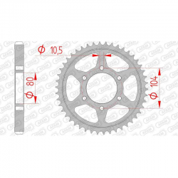 Couronne AFAM Acier type 16604 / 40 à 46 Dents - Pas 530