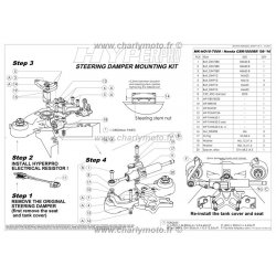 * DESTOCKAGE - Kit de fixation d'amortisseur de direction HYPERPRO HONDA CBR 1000 RR 08-16 - COLORIS OR