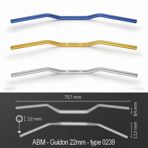 guidon abm streetbike alu - type 0239 (22mm)