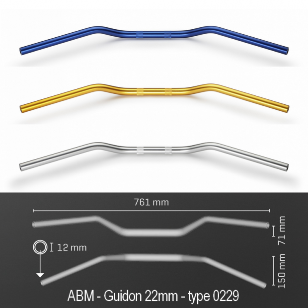 guidon abm superbike alu - type 0229 (22mm)