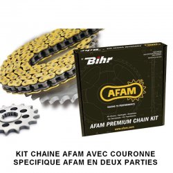 Kit chaine AFAM DUCATI 1100 HYPERMOTARD - S 07-09 / EVO - SP 10-12 (Chaine XHR3 Hyper Renforcee - Pas 525 - Couronne Acier)