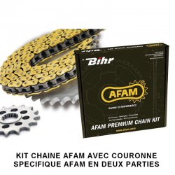 Kit chaine AFAM DUCATI PANIGALE 1199 12-14 (Chaine XHR3 Hyper Renforcee - Pas 525 - Couronne Acier)