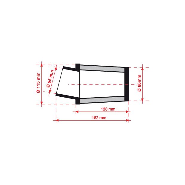 filtre à air bmc - cornet Ø60mm - hauteur 128mm (conique centré)  (fbss60-128)