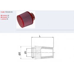 Filtre à air BMC - Cornet Ø50mm - hauteur 86mm (Conique centré) (FMSA50-85)