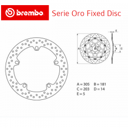 Disque de frein BREMBO Série ORO BMW F750 GS ABS 18-21 (Avant - fixe - 68B407D6)