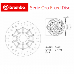 Disque de frein BREMBO Série ORO BMW K100 LT - LIMITED 91-92 (Avant - fixe - 68B407D2)