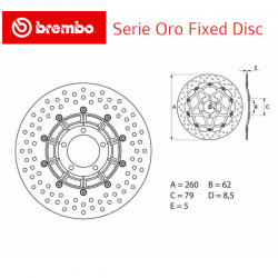 Disque de frein BREMBO Série ORO BMW R80 S 81-93 / R80 ST 80-92 (Avant - fixe - 68B407B1)