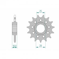 Pignon de sortie de boite AFAM type 61802 / 15-16 Dents - Pas 520 - APRILIA RSV4 - RR - RF 09-20 / TUONO 1100 15-20