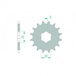 Pignon de sortie de boite AFAM type 20100 / 14-15-16 Dents - Pas 420