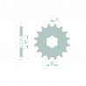 Pignon de sortie de boite AFAM type 20100 / 14-15-16 Dents - Pas 420