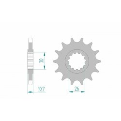 Pignon de sortie de boite AFAM type 21607 - Pas 525 - YAMAHA MT-07 - TRACER 700 14-21