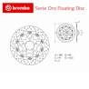 Disque de frein BREMBO Série ORO SUZUKI GSX-R 1000 03-04 (Avant - flottant - 78B40842)