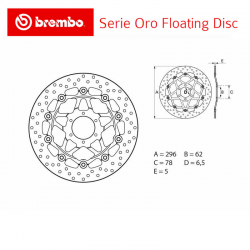 Disque de frein BREMBO Série ORO HONDA CBR 900 RR 92-97 (Avant - flottant - 78B40825)