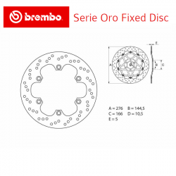 Disque de frein BREMBO Série ORO HONDA CBR 600 F 87-94 (Avant - fixe - 68B407E9)