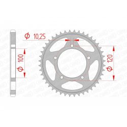 Couronne AFAM Acier type 35802 / 40 à 46 Dents - Pas 525 - APRILIA DORSODURO 900 18-20 / SHIVER 900 18-20