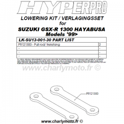 Kit de rabaissement HYPERPRO SUZUKI GSX-R 1300 HAYABUSA 99-07 (-30mm - biellettes)