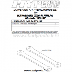 Kit de rabaissement HYPERPRO KAWASAKI ZX-6R 95-97 (-40mm - biellettes)