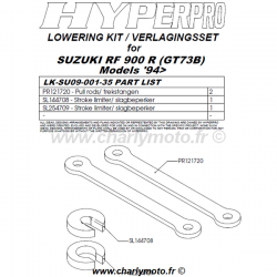 Kit de rabaissement HYPERPRO SUZUKI RF 900 R 94-97 (-35mm - biellettes)