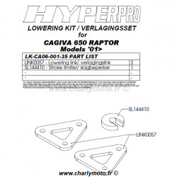 Kit de rabaissement HYPERPRO CAGIVA RAPTOR 650 01-06 (-35mm - biellettes)