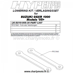 Kit de rabaissement HYPERPRO SUZUKI GSX-R 1000 05-06 (-30mm - biellettes)
