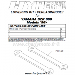 Kit de rabaissement HYPERPRO YAMAHA SZR 660 96- (-30mm - biellettes)