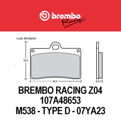 Plaquettes de frein BREMBO Z04 107A48653 - M538 Type D - YAMAHA