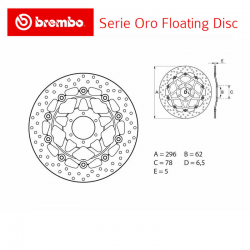 Disque de frein BREMBO Série ORO HONDA CBR 600 F3 - F4 95-00 (Avant - flottant - 78B40825)