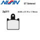 Plaquettes de frein NISSIN 2P-311ST KAWASAKI ZZR 1400 06-18 (Avant)