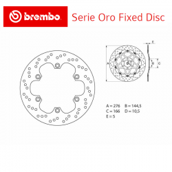 Disque de frein BREMBO Série ORO HONDA VF1000 F - R 84-88 (Avant - fixe - 68B407E9)