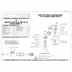 Kit de fixation d'amortisseur de direction HYPERPRO DUCATI 999 / S 03-06