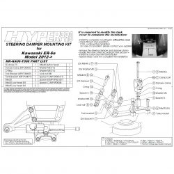 Kit de fixation d'amortisseur de direction HYPERPRO KAWASAKI ER-6 N 12-16