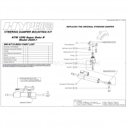 Kit de fixation d'amortisseur de direction HYPERPRO KTM 1290 SUPER DUKE R 20-21