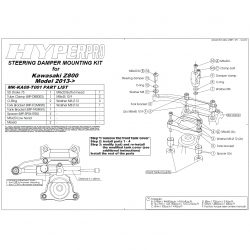 Kit de fixation d'amortisseur de direction HYPERPRO KAWASAKI Z800 13-16