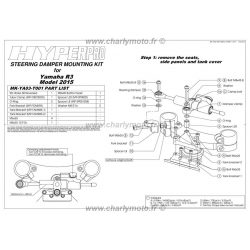 Kit de fixation d'amortisseur de direction HYPERPRO YAMAHA YZF-R25 14-18