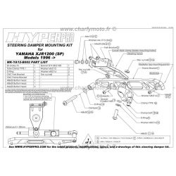 Kit de fixation d'amortisseur de direction HYPERPRO YAMAHA XJR 1200 96-99 (SP)