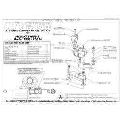 Kit de fixation d'amortisseur de direction HYPERPRO SUZUKI SV 650 S 99-02