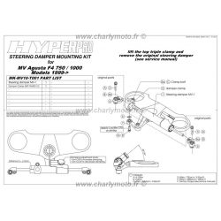 Kit de fixation d'amortisseur de direction HYPERPRO MV AGUSTA F4 99-12