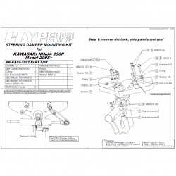 Kit de fixation d'amortisseur de direction HYPERPRO KAWASAKI NINJA 250 R 08-12