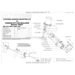 Kit de fixation d'amortisseur de direction HYPERPRO YAMAHA BT 1100 BULLDOG 02-07