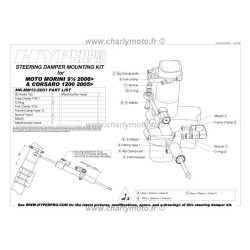 Kit de fixation d'amortisseur de direction HYPERPRO MOTO MORINI 9,5 - AVIO - VELOCE 07-10