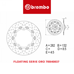 Disque de frein BREMBO Série ORO YAMAHA XT-Z 700 TENERE 19-23 (Avant - flottant - 78B40837)