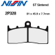 Plaquettes de frein NISSIN 2P-328ST BMW R1150 GS 04-05 / R1150 R 01-06 / R1150 R Rockster 03-06 / R1150 RS 01-05 (Avant)