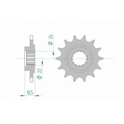 Pignon de sortie de boite AFAM type 24603 / 14 Dents - Pas 520