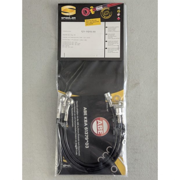 Durites de frein aviation SPIEGLER KAWASAKI Z900 72-75 (Z1)(03 durites av - avec tubes acier - double disques)