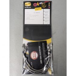 Durites de frein aviation SPIEGLER BMW K75 85-91 (BMW75)(03 durites avant - origine - avec tubes acier - guidon plat)